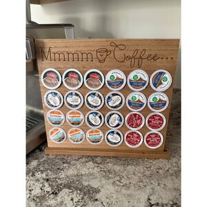 Wooden Coffee Pod Holder Mmmm Coffee Desk Countertop K Cup Organizer